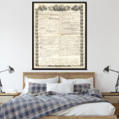 Eerste ontwerp van de onafhankelijkheidsverklaring canvas afdruk (Insitu (Slaapkamer))