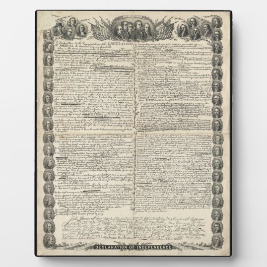 Eerste ontwerp van de onafhankelijkheidsverklaring fotoplaat (Voorkant)