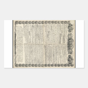 Eerste ontwerp van de onafhankelijkheidsverklaring rechthoekige sticker