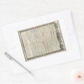 Eerste ontwerp van de onafhankelijkheidsverklaring rechthoekige sticker (Envelop)