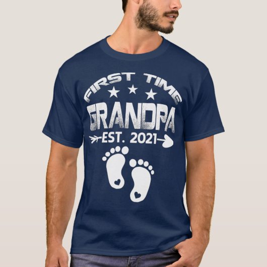 Eerste opa 2021 nieuwe opa voor cadeau t-shirt (Voorkant)