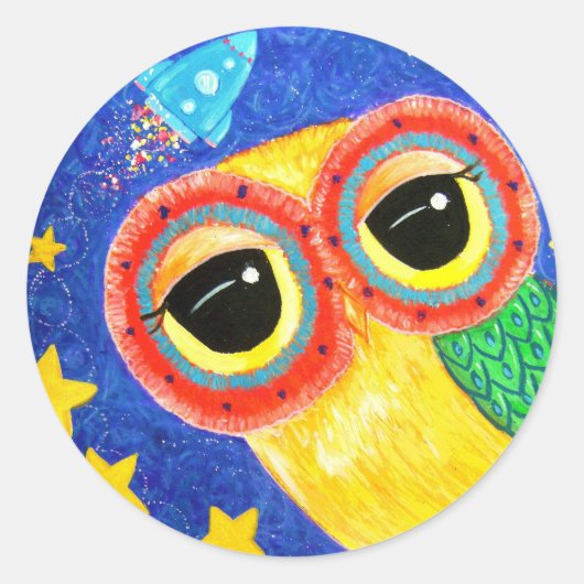 Eerste open in ruimte ronde sticker (Voorkant)