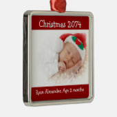 Eerste Ornament met kerstrood en witte foto (Rechts)