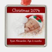 Eerste Ornament met kerstrood en witte foto (Voorkant)