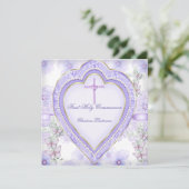 Eerste Paars-roze-kunstmeisje van de Heilige Commu Kaart (Staand voorkant)