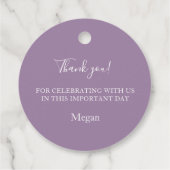 Eerste Paarse en goudkleurige goudsmeuigmerken van Bedankjes Labels (Achterkant)