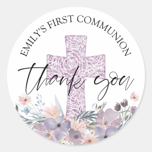 Eerste Paarse wilde bloemen van de gemeenschap Har Ronde Sticker (Voorkant)