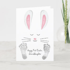 Eerste paasbunny van kleindochter feestdagen kaart