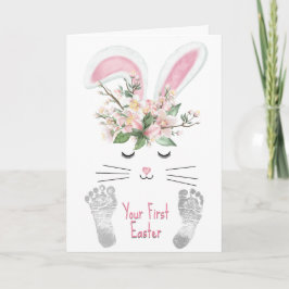 Eerste paasbunny van kleindochter feestdagen kaart