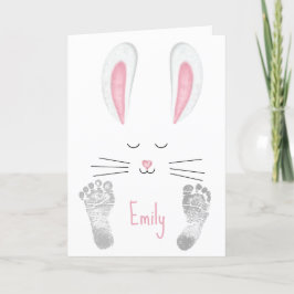Eerste paasbunny van kleindochter feestdagen kaart