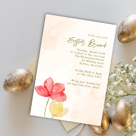 Eerste Paasdag Brunch Elegant Bloemrijk Minimalist Kaart
