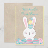 Eerste Paasdag Bunny en Eggs Holiday Kaart (Voorkant / Achterkant)