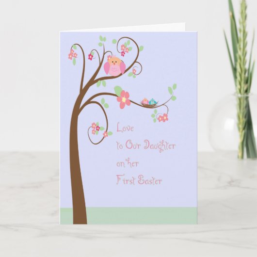 Eerste paasKaart van de dochter met een bloeiende  Feestdagen Kaart (Voorkant)