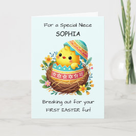 Eerste Paasnaagje Chick Breaking Out Of Shell Kaart