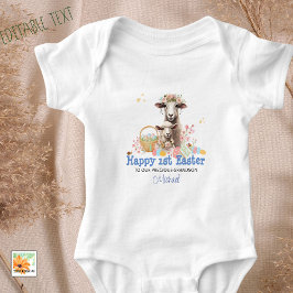 Eerste paasoutfit voor baby Lamb met naam Romper