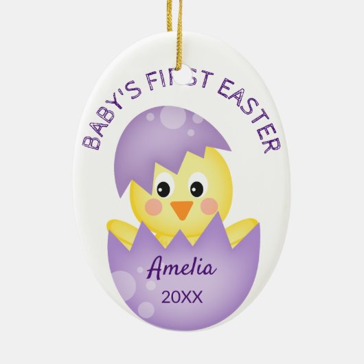 Eerste paaspokadot op maat van Pasen Keramisch Ornament (Achterkant)