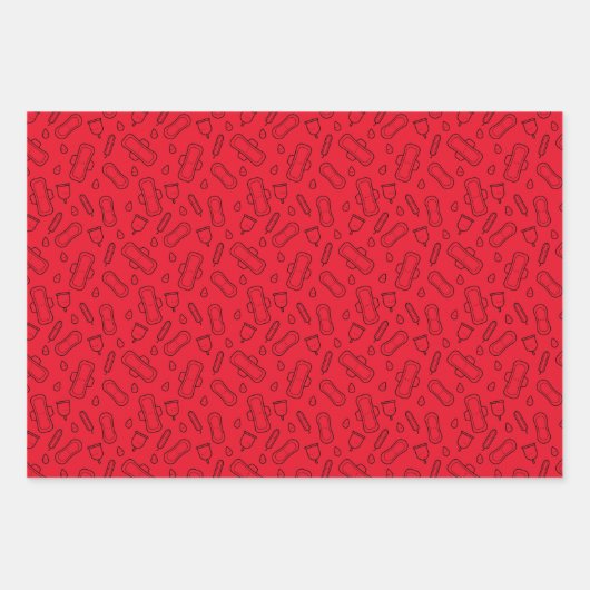 Eerste Pad Pattern van Red Tampon Inpakpapier Vel (Voorkant 3)