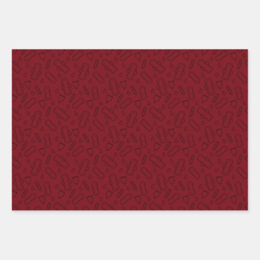 Eerste Pad Pattern van Red Tampon Inpakpapier Vel (Voorkant 2)