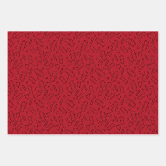 Eerste Pad Pattern van Red Tampon Inpakpapier Vel (Voorkant)