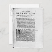 Eerste pagina van 'Discours de la Methode' van Ren Briefkaart (Voorkant / Achterkant)