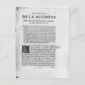 Eerste pagina van 'Discours de la Methode' van Ren Briefkaart (Voorkant)