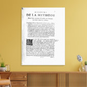 Eerste pagina van 'Discours de la Methode' van Ren Canvas Afdruk (Insitu (Woonkamer))