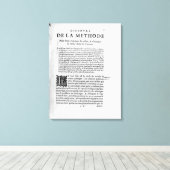 Eerste pagina van 'Discours de la Methode' van Ren Canvas Afdruk (Insitu (Houten vloer))