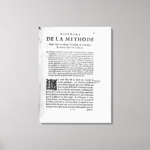 Eerste pagina van 'Discours de la Methode' van Ren Canvas Afdruk