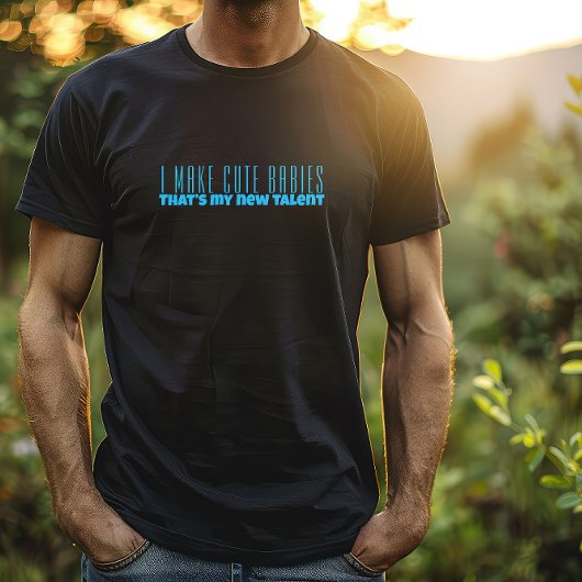 Eerste pap dag blauw letter humor t-shirt