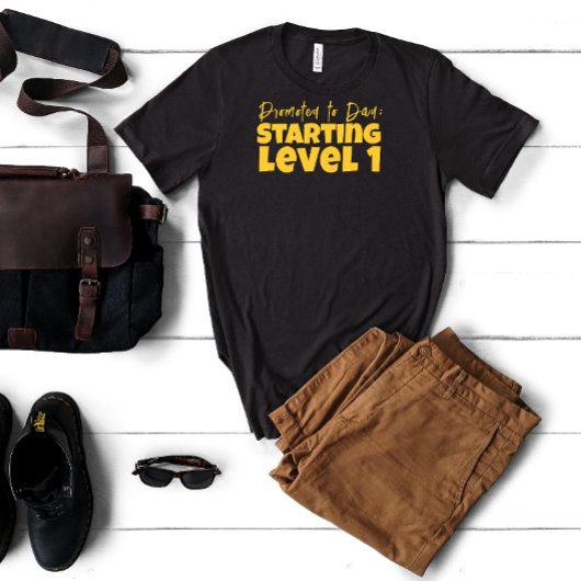 Eerste pap dag gele letter humor t-shirt