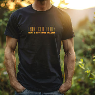 Eerste pap dag oranje letter humor t-shirt