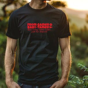 Eerste pap dag rode brief ironisch t-shirt