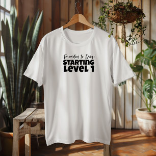 Eerste pap dag zwarte letter humor t-shirt