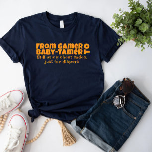 Eerste papa dag oranje letter ironisch t-shirt