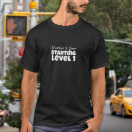 Eerste papa dag witte letter humor t-shirt