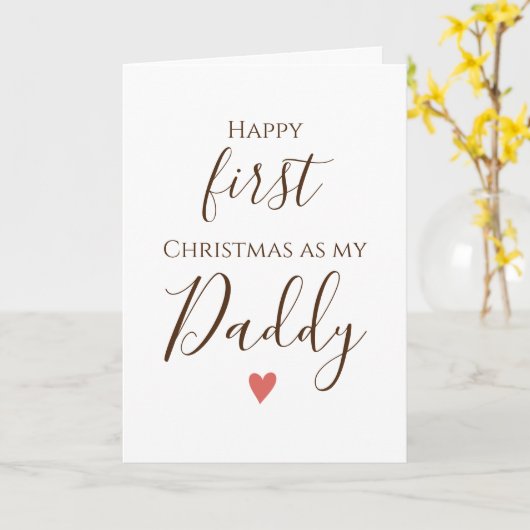 Eerste Papa Prettig Kerst Kaart (Gele Bloem)