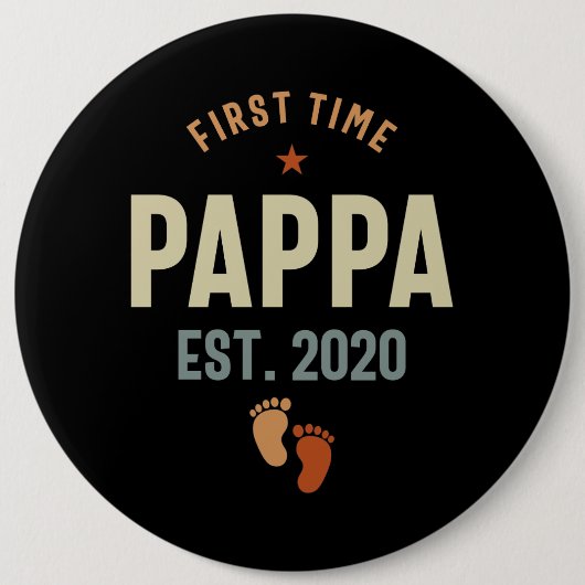 Eerste Pappa Oost 2020 Papa Gift Ronde Button 6,0 Cm (Voorkant)