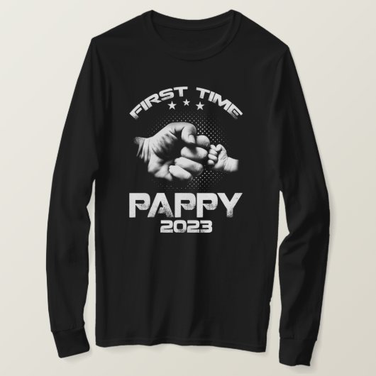 Eerste Pappy Est 2023 Funny Vaderdag T-shirt (Design voorkant)