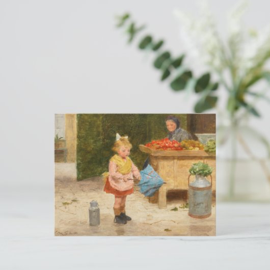 Eerste paraplu | Victor Gabriel Gilbert Briefkaart (Staand voorkant)