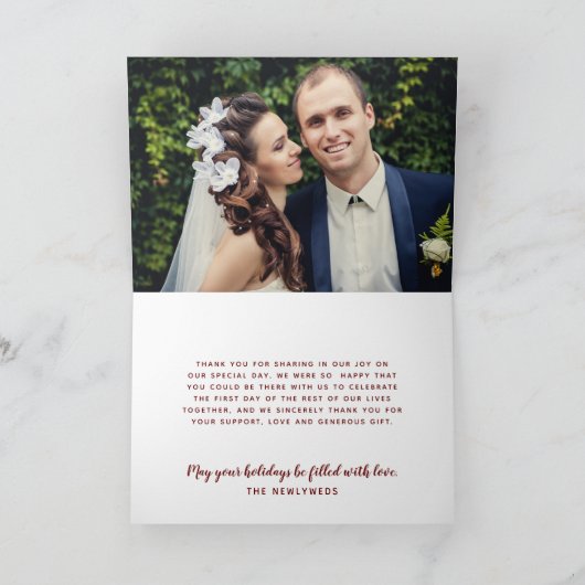 Eerste Pas getrouwd vakantie met de hand getekend  Feestdagen Kaart (Binnen)