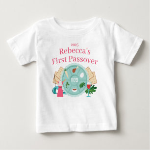 Eerste Pascha Custom Meisje Naam Jaar Baby T-shirt