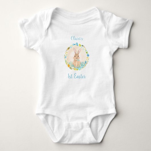 Eerste Pasen-aangepast babyjongetje Baby Bodysuit (Voorkant)