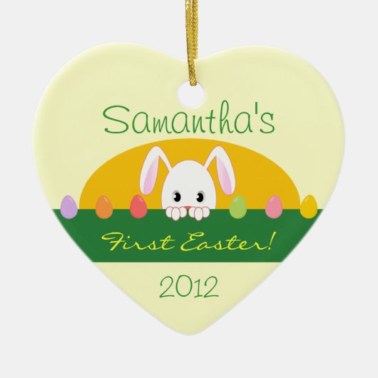 Eerste Pasen die Bunny Personalized Ornament zoeke (Voorkant)