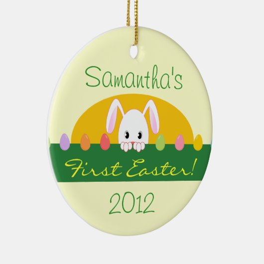 Eerste Pasen die Bunny Personalized Ornament zoeke (Rechts)
