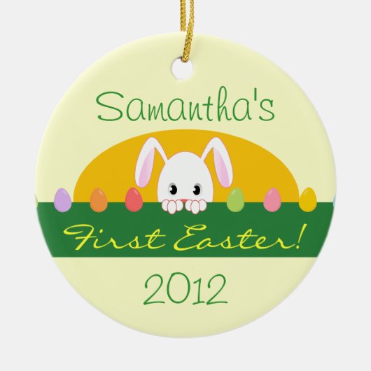 Eerste Pasen die Bunny Personalized Ornament zoeke (Voorkant)
