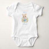 Eerste Pasen Gepersonaliseerde Baby Boy Bunny Ei B Romper (Voorkant)