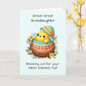 Eerste Pasen Grote Grootdochter Paasjiek Kaart (Gele Bloem)