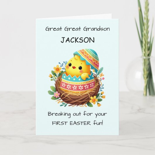 Eerste Pasen Grote Kleinzoon Personaliseren Kaart (Voorkant)