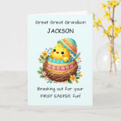 Eerste Pasen Grote Kleinzoon Personaliseren Kaart (Gele Bloem)