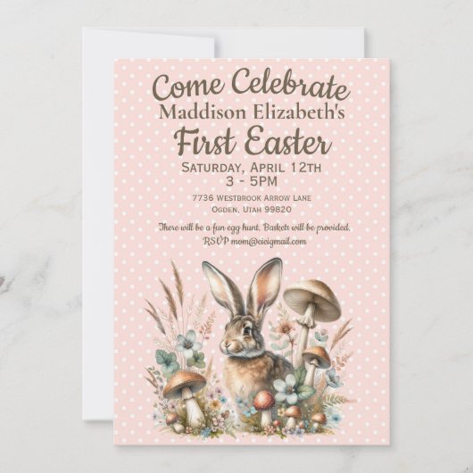 Eerste Pasen Jack Rabbit Kaart (Voorkant)